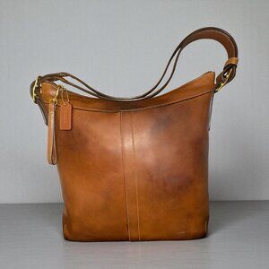 VTG Coach Legacy Slim Duffle Convertible Bag 9325 Tan Leather Brass Y2K Purse